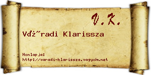 Váradi Klarissza névjegykártya
