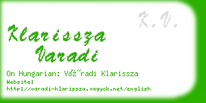 klarissza varadi business card